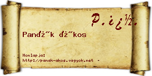 Panák Ákos névjegykártya